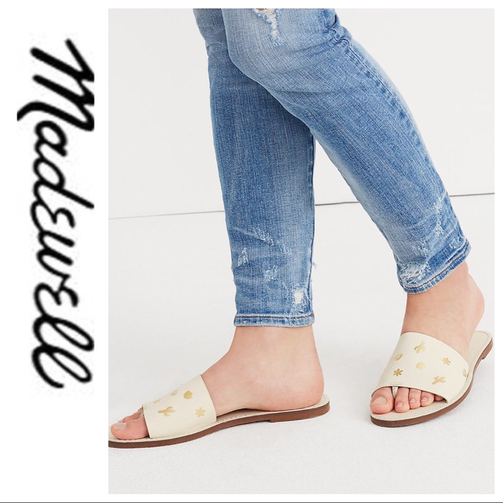 💕SALE💕 Madewell Ivory Gold Cactus Flats - Picture 3 of 7